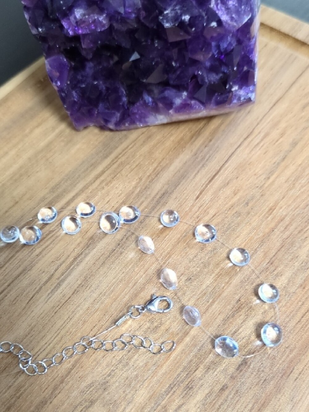 Delicate Clear Bead Choker Necklace - Women Jewelry - Picture 3 of 3